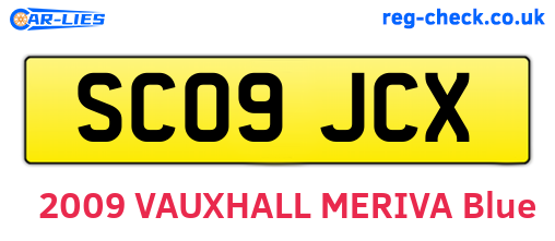 SC09JCX are the vehicle registration plates.