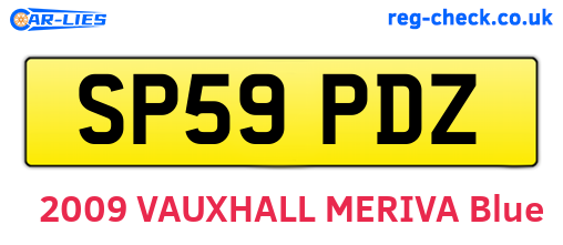 SP59PDZ are the vehicle registration plates.