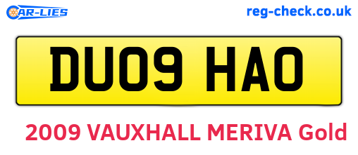 DU09HAO are the vehicle registration plates.