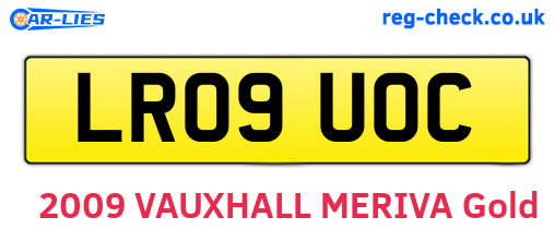 LR09UOC are the vehicle registration plates.