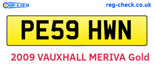 PE59HWN are the vehicle registration plates.