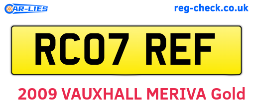 RC07REF are the vehicle registration plates.