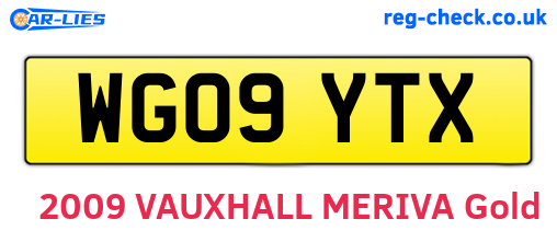 WG09YTX are the vehicle registration plates.