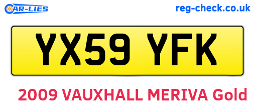 YX59YFK are the vehicle registration plates.