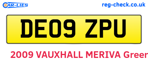 DE09ZPU are the vehicle registration plates.