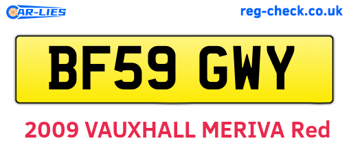 BF59GWY are the vehicle registration plates.