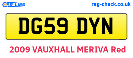 DG59DYN are the vehicle registration plates.