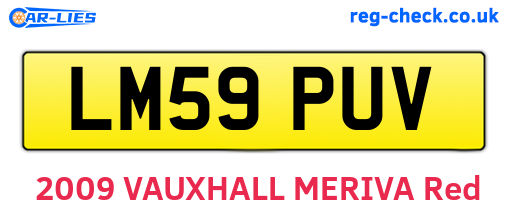 LM59PUV are the vehicle registration plates.