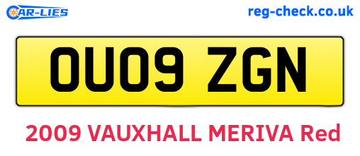 OU09ZGN are the vehicle registration plates.
