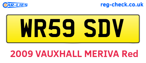 WR59SDV are the vehicle registration plates.