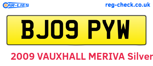 BJ09PYW are the vehicle registration plates.