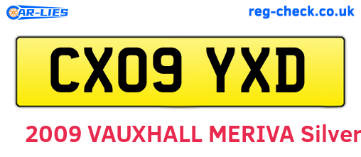 CX09YXD are the vehicle registration plates.