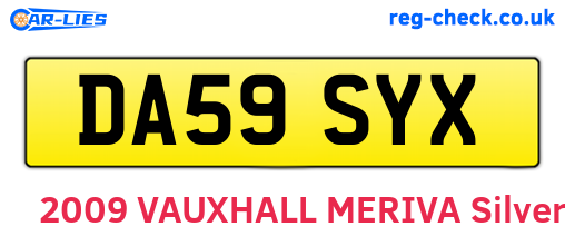 DA59SYX are the vehicle registration plates.