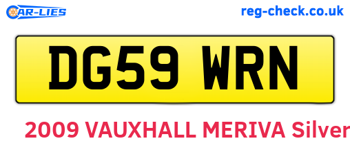 DG59WRN are the vehicle registration plates.