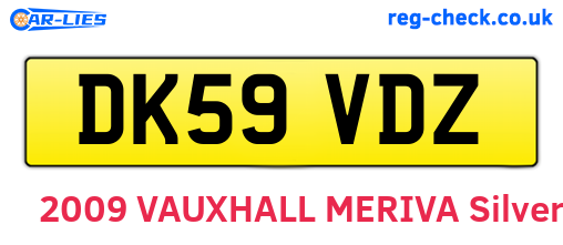 DK59VDZ are the vehicle registration plates.
