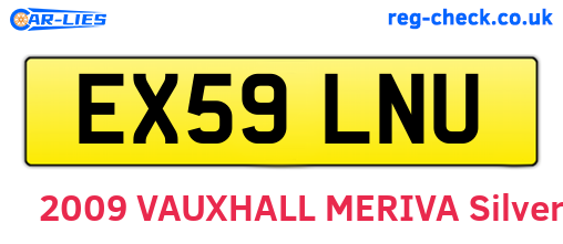 EX59LNU are the vehicle registration plates.