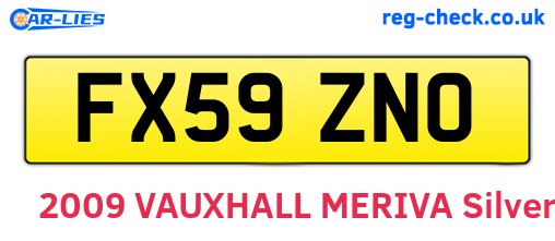 FX59ZNO are the vehicle registration plates.