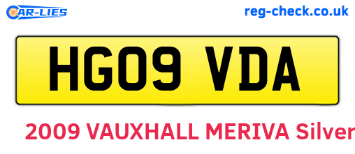 HG09VDA are the vehicle registration plates.