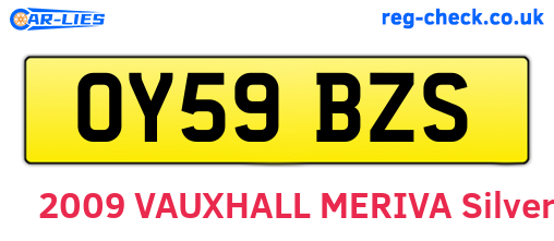 OY59BZS are the vehicle registration plates.