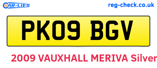 PK09BGV are the vehicle registration plates.