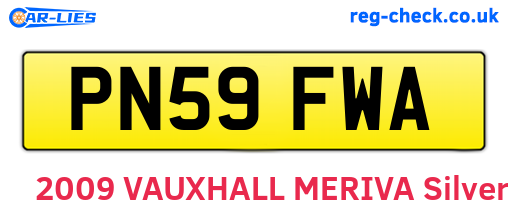 PN59FWA are the vehicle registration plates.