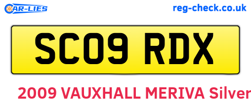 SC09RDX are the vehicle registration plates.