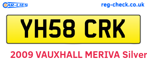 YH58CRK are the vehicle registration plates.