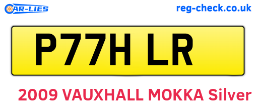 P77HLR are the vehicle registration plates.