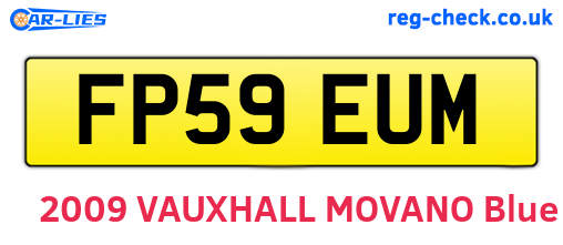 FP59EUM are the vehicle registration plates.
