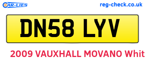 DN58LYV are the vehicle registration plates.