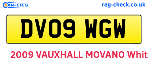 DV09WGW are the vehicle registration plates.