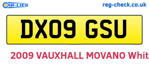 DX09GSU are the vehicle registration plates.