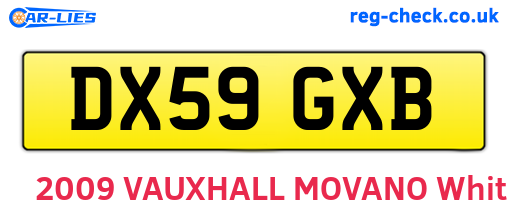 DX59GXB are the vehicle registration plates.