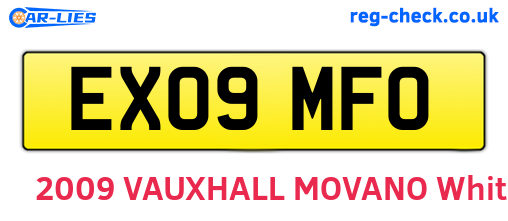 EX09MFO are the vehicle registration plates.