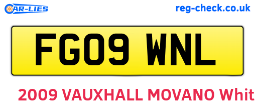 FG09WNL are the vehicle registration plates.