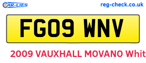 FG09WNV are the vehicle registration plates.