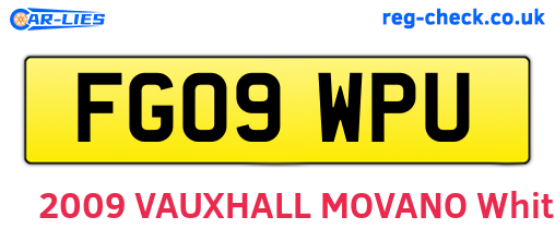 FG09WPU are the vehicle registration plates.