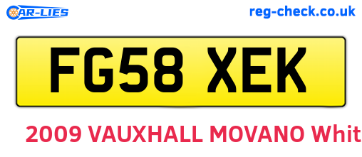 FG58XEK are the vehicle registration plates.