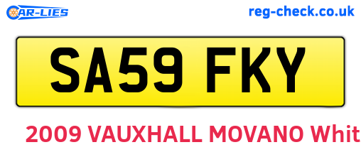 SA59FKY are the vehicle registration plates.