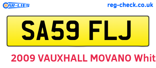SA59FLJ are the vehicle registration plates.