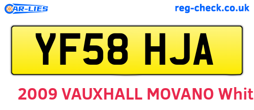 YF58HJA are the vehicle registration plates.
