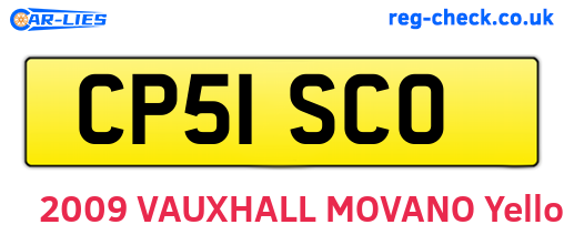 CP51SCO are the vehicle registration plates.