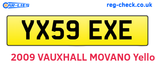 YX59EXE are the vehicle registration plates.