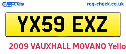YX59EXZ are the vehicle registration plates.