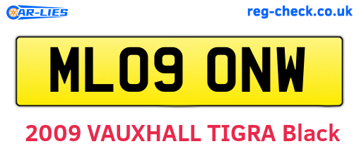 ML09ONW are the vehicle registration plates.