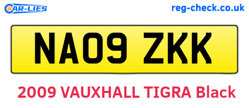 NA09ZKK are the vehicle registration plates.