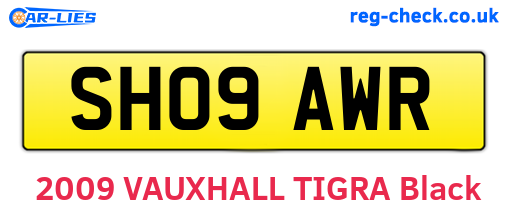 SH09AWR are the vehicle registration plates.