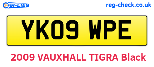 YK09WPE are the vehicle registration plates.