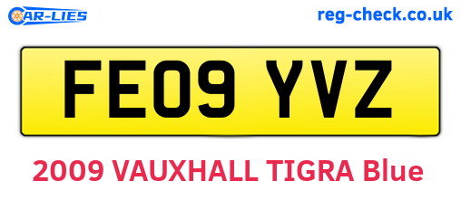 FE09YVZ are the vehicle registration plates.