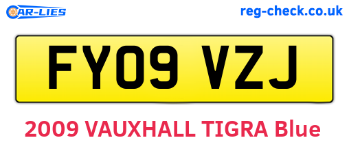 FY09VZJ are the vehicle registration plates.